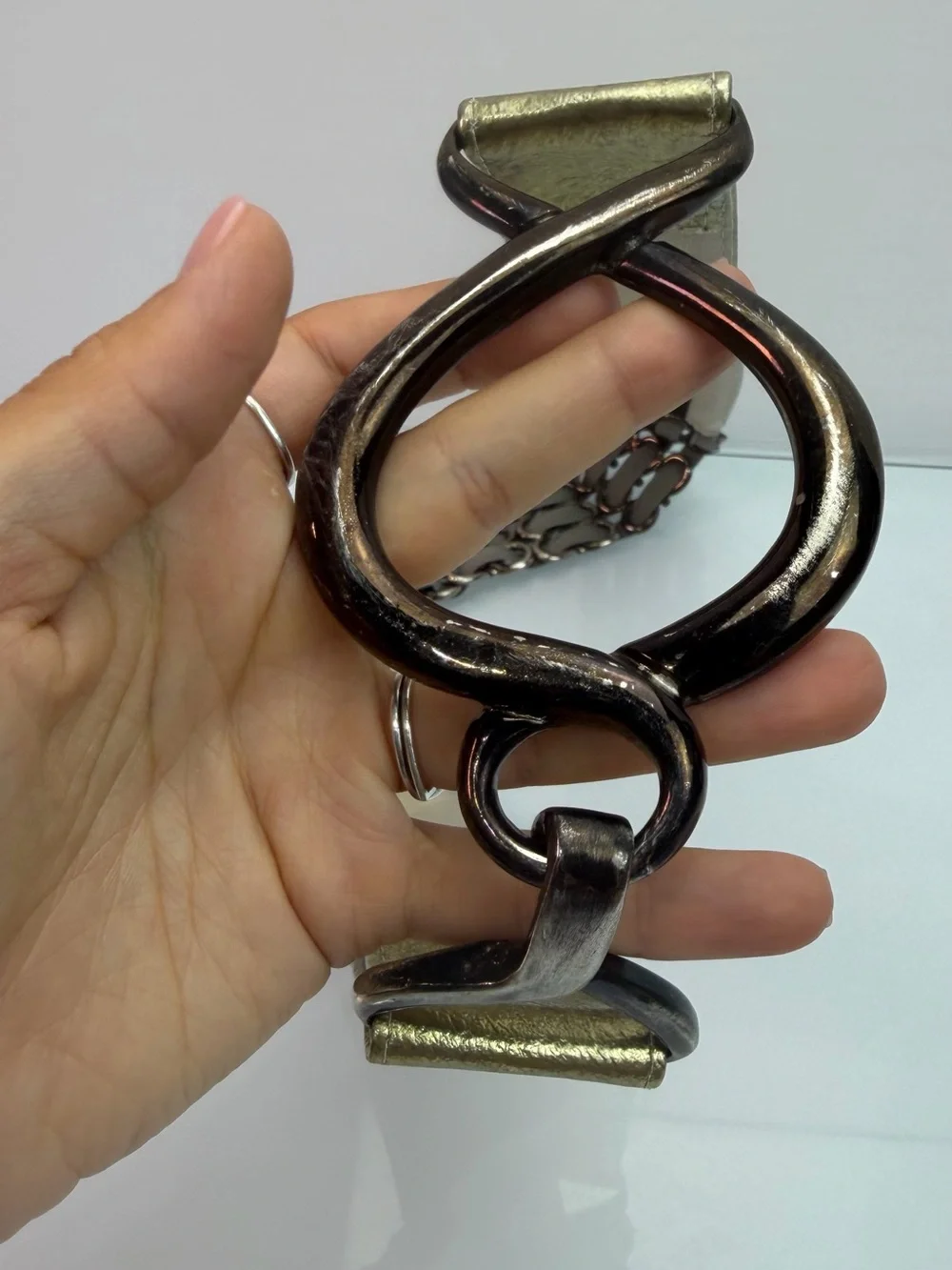 Suzi Roher Womens Stretch Belt Size S Metal Buckle